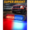 Red Blue Emergency Strobe Grille Lights 8pcs 12 LED Sync