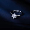 ShiKeWei White Gold Plated Adjustable Women's Ring - 1 Carat