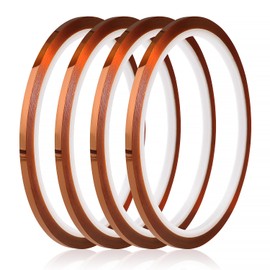 YIXISI 4 PCS 3mmx33m High Temperature Tape, Kapton Tape, Polyimide Tape, Sublimation Tape, Thermal Transfer Tape, for Elecric Products, 3D Printers, Up to 280℃ (536℉)