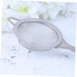 Cabilock Stainless Steel Flour Sieve & Juice Colander Fine Strainer for Tea Oil and Cooking Long Handle Kitchen Gadget for Baking and BBQ