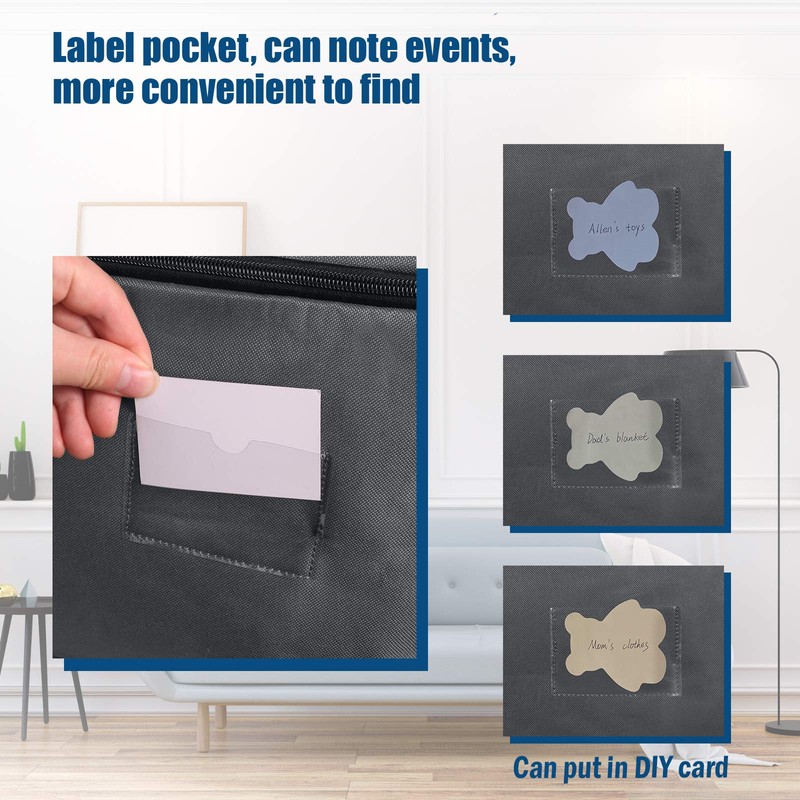 IHOMAGIC 100L Ultra Large Underbed Storage Bag with Zip and