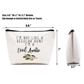 LIBIHUA Funny Wedding Anniversary Birthday Mothers Day Christmas Gift for Aunt-Makeup Bag Cosmetic Bag Travel Pouch Gift for Auntie-I Am Not Like a Regular Aunt I Am A Cool Auntie