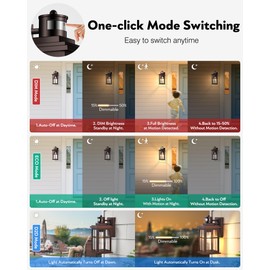 VIANIS Brown Motion Sensor Exterior Lighting Fixtures, Oil Rubbed Bronze Outdoor Garage Lights Wall Mount Sconce, Outdoor Wall Lantern for Garden, Patio, Front Door, Outside Porch Lights for House