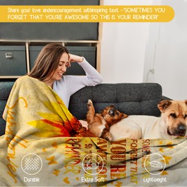 Yolidas Sending Sunshine Gift for Women, Sunflower Gift Set for Mom, Care Package, Birthday Gifts Box,Thinking of You Gifts for Women, Friend, Sister, Mom with Inspirational Blanket