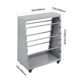 Baoz Wire Spool Rack Wire Cable Dispenser with 6 Rods Multiple Axle Cable Caddy on Wheels Wiring Spool Holder Storage Cart for Electrical Industrial,300lbs Capacity,Gray