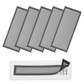 YOKIVE 6 Pcs Magnetic Floor Vent Covers, Floor Register Cover PVC Mesh Air Vent Screen Filters, Great for Home Floor, Wall, Ceiling, Catch Debris Hair Dust (Black, 10-Inch x 5-Inch)