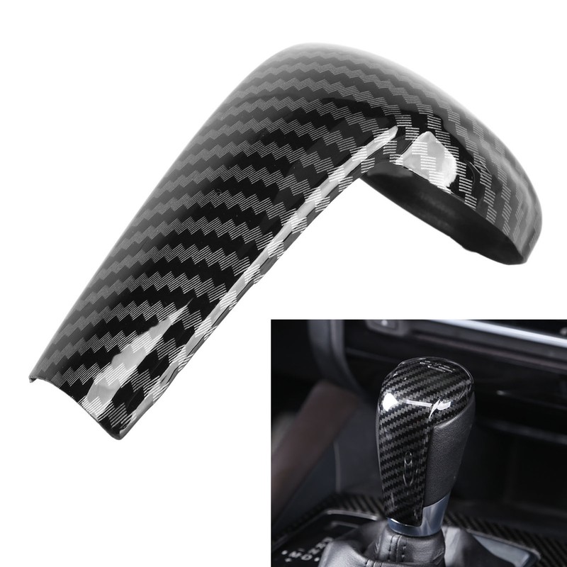 Gear Shift Knob Trim Carbon Fiber Grain Scratch Free Replacement