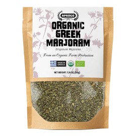 APSOGO Organic Marjoram 1.76oz - Greek Dried Marjoram Leaves - Origanum Majorana - Organic Marjoram Spice for Cooking, Seasoning & Tea - Resealable Pouch