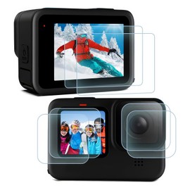 ZWWOGE Pack of 6 Screen Protectors for Go Pro Hero 12/11/10/9 Black with Camera Protection, Camera Accessories for GO PRO Hero 12/11/10/9 Black Screen Protector, 9H Hardness, Scratch-Resistant