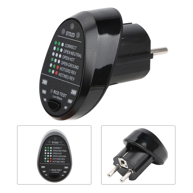 ST02D Electric Socket Tester Circuit Polarity Detector Mains Fault Checker