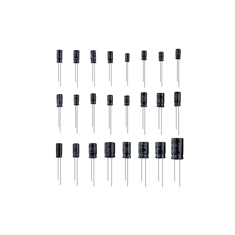 OCR 24Value 500pcs Electrolytic Capacitor Assortment Box Kit Range 0.1uFï¼1000uF