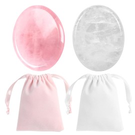 2 Crystal Stones, 2 Jewellery Bags, Oval Healing Stones, Creative Energy Crystal Stones, Practical Crystal Healing Stones Outdoors.