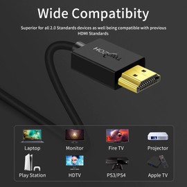 Twozoh Cable HDMI ultra delgado 5M, Cable HDMI 4K hipe flexible, Cable HDMI extremadamente flexible compatible con 3D/4K@60Hz/2160P/1080P