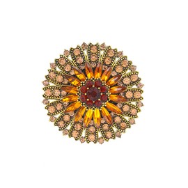 MEEDOZ Vintage Crystal Rhinestone Flower Brooch Pins for Women Fashion Snowflake Sunflower Brooches for Dress Suit Hat Accessories broach Jewelry (Yellow)