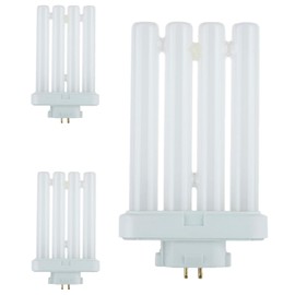 Diodesy- Pack of 3 FML27/30K FML Compact Fluorescent Light Bulb, Quad Tube Plug-in Lamp, 27 Watts, 3000K Soft White, Reading Lamp Bulb with GX10Q 4-Pin Base, Desk Lamp Fluorescent Bulb, 1500 Lumen