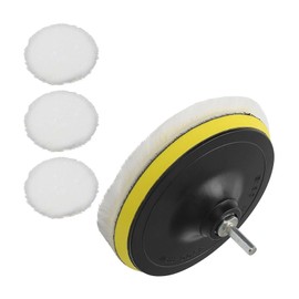 5Pcs Wool Polishing Pads - 6" Soft Polishing Buffer Pads Set, Car Bonnets Waxing Buffer Discs Wheel Polishing Pads Kit with Drill Adapter