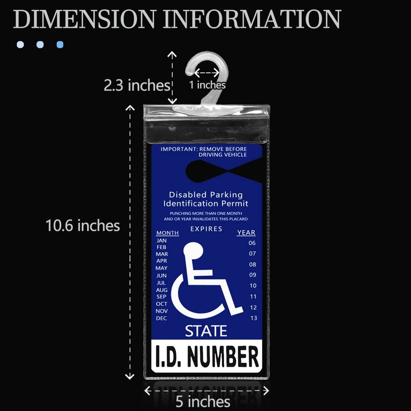 lofrcin 2 PCS Handicap Placard Holder for Auto, Ultra Transparent