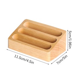 RoxNvm Creative Business Card Stand, Business Card Holder, Beech, Desktop Business Card Box, Card Holder, Business Card Folder, Three-Layer Construction, for Exhibition, Home, Office