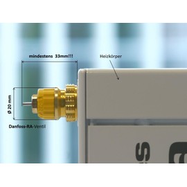 Thermostatic Valve Adaptor for Valves RA, RA-N 23 mm to M30 x 1.5 for Connection Thermostat Head Actuator Set of 3