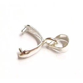 Bails 4 Beads Charms Pendants Cameos Cabochons 20 Medium Silver Pinch Bails 19x7mm for Pendants, Cameos, Cabochons, or Glass