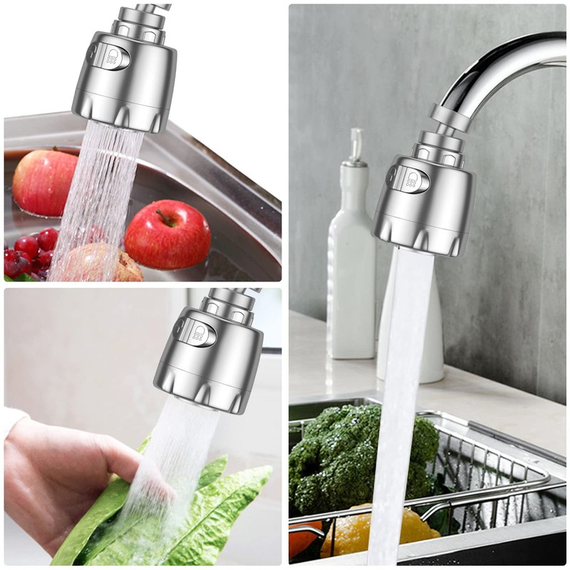 Vinabo Faucet Aerator, 360 Degree Rotating Swivel Head, Water Saving