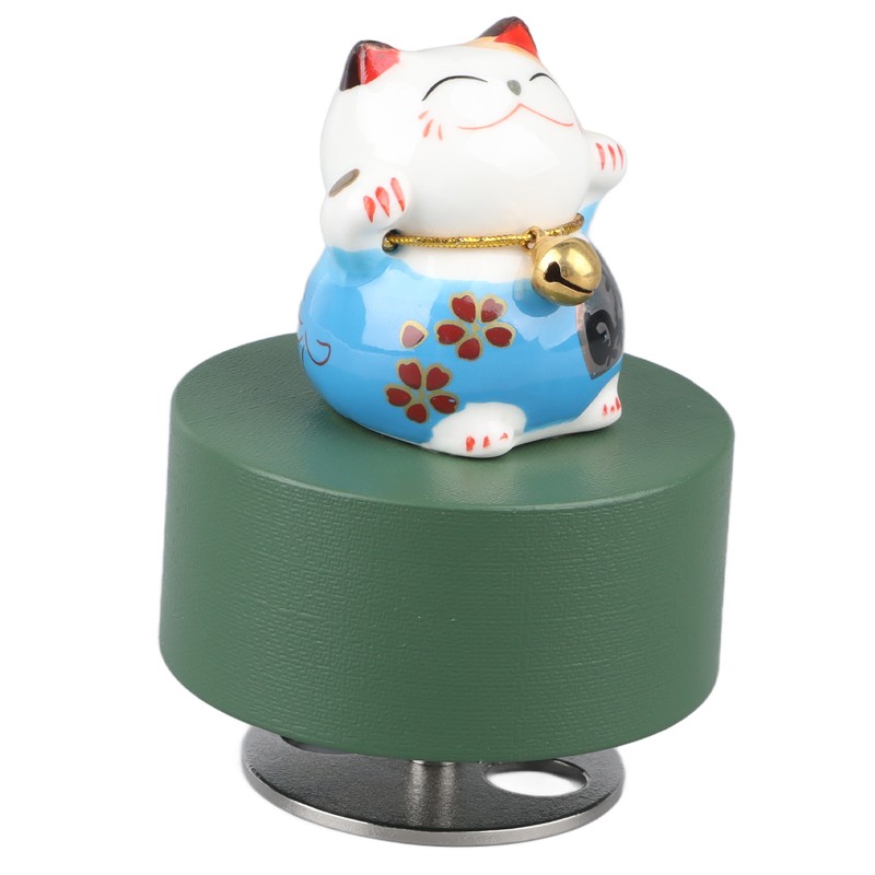 Music Box Round Shape Fortune Cat Style Pleasing Melody Exquisite