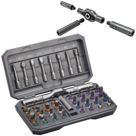 42 in 1 Magnetic Screwdriver Set, Multi Bit Magnetic Screwdriver Set with Detachable Ratchet Handle, Handle Ratchet Screwdriver Set with 40 Bits, Precision Repair Tool Set