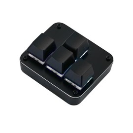 LINKEET Arrow Keys Only Keyboard Mini WASD 4 Keys Macro Gaming Keypad One-Handed Mechanical Programmable Pad OSU Sayo Device Hot Swappable Linear Red Switches Metal Panel for Win/Mac, Black