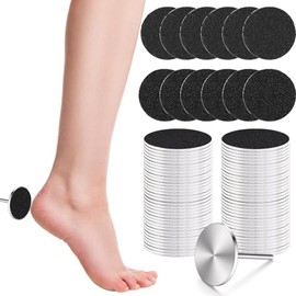 Electric Foot File Sanding Paper Discs Set - 60 Replacement Sandpaper Discs (25mm), Includes 1 Metal Nail Drill Bit, Coarse #80, Medium #180, Fine #240 Grit, Compatible with Electric Foot Files, Nail Care, Callus R