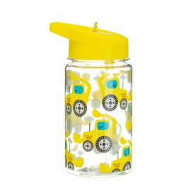 Sass & Belle Digger Bottle – 400ml Yellow Reusable BPA-Free with Foldable Straw Lid, Fun Construction Truck Design, Boys Water Bottle, Dishwasher Safe Kids Water Bottle for School & Travel