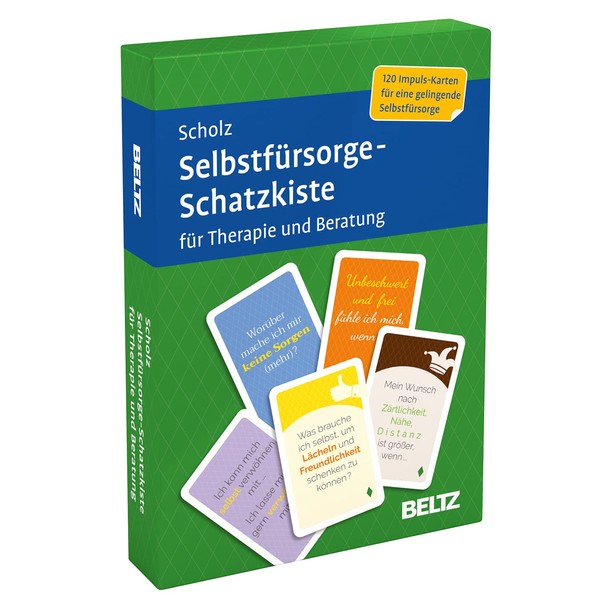 Selbstfürsorge-Schatzkiste für Therapie und Beratung: 120 Karten mit 20-seitigem Booklet