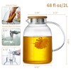 Large Glass Teapot with Infuser, Stovetop Safe, Thickened Heat Resistant