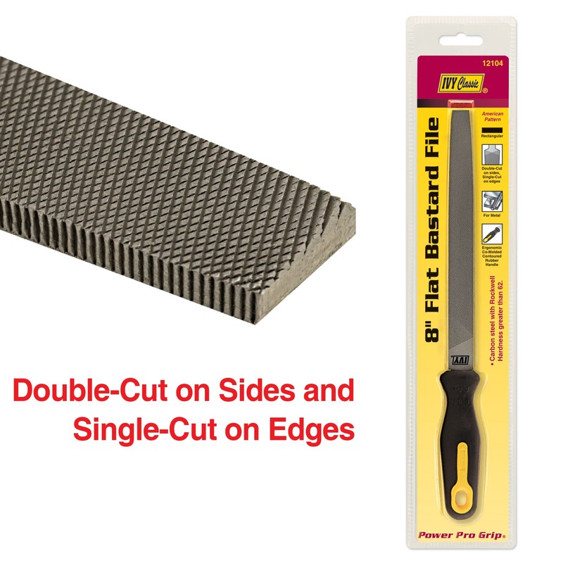 IVY Classic 12104 8-Inch Flat Bastard File, Power Pro Grip