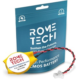 Rome Tech CR2032 CMOS BIOS Battery for DELL Inspiron 14 5485 2-in-1, 5481 2-in-1, 5482 2-in-1, 5488 - Laptop Backup 3V RTC CR 2032 Battery with 2 Wire Cable