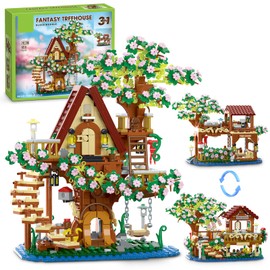 Vziimo 3 in 1 Cherry Blossom Treehouse Building Set, Ideas Flower Tree House Set for Adults, Collectible Creative Sakura Garden Toys Gifts for Kids 12+ (995 PCS)
