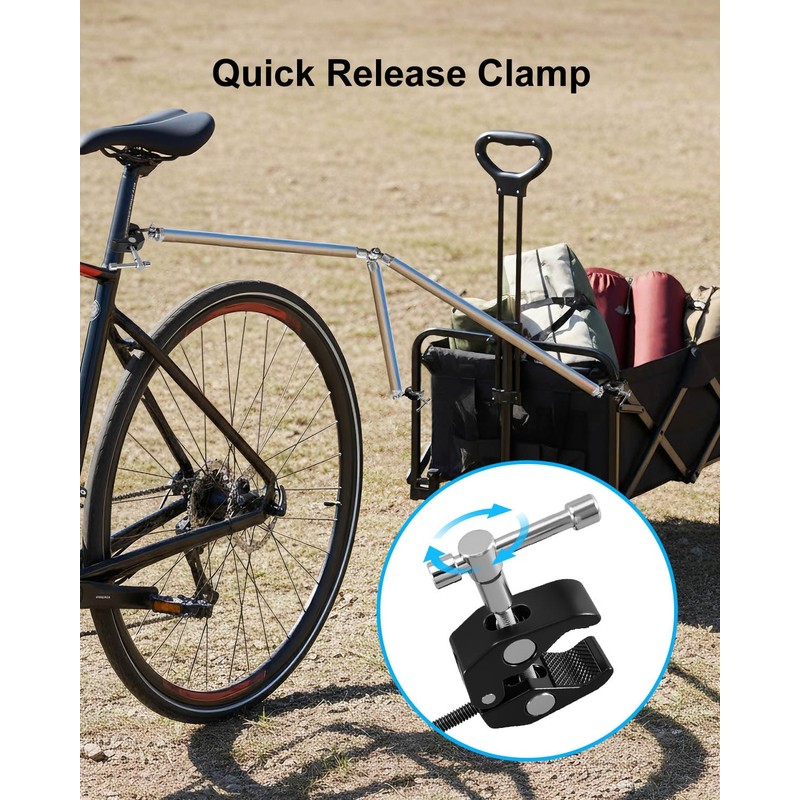 Bike Trailer Hitch Connector Compatible with Bicycles, Folding Tow Adapter
