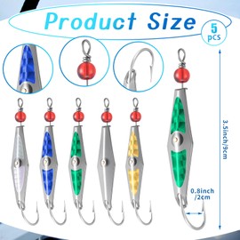 5 Pcs Trolling Spoon Lures Spoon Precision Fishing Spoons for Spanish Mackerel, Tuna, Atlantic Bonito and More (Colored)