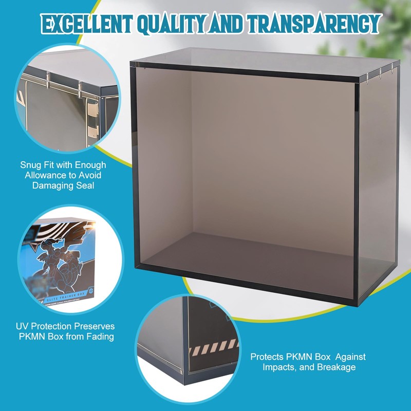 Elite Trainer Box Acrylic(Translucent) Display Case - Stackable Ultra Thick
