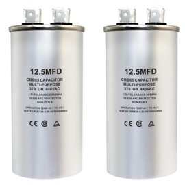 CBB65 Circular Run Capacitor, 450VAC 12.5 uf/MFD 50/60Hz Circular Start Capacitor - Very Suitable for Air Conditioning, Fan Capacitor, Etc. (12.5 uf, 2)