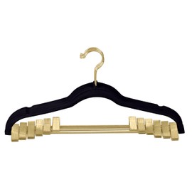 Simplify 6 Pack Velvet Hangers with Clips | Skirt and Pants | Slim Space Saving | Closet Organization | Non-Slip | Prevent Creases | Swivel Neck | Durable | Black