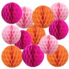 prxififeq Hot Pink Orange and Pink Paper Honeycomb Balls,6 and