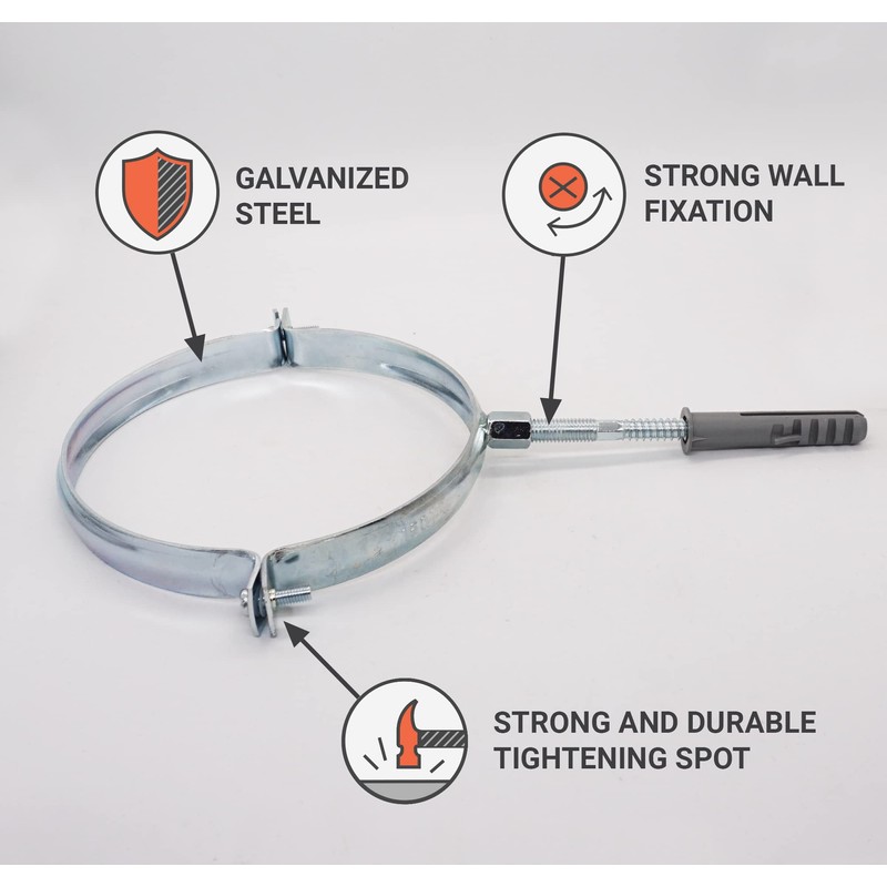 SKIR'CO (1 pc) Pipe Bracket for 160 mm Pipes, Pipe
