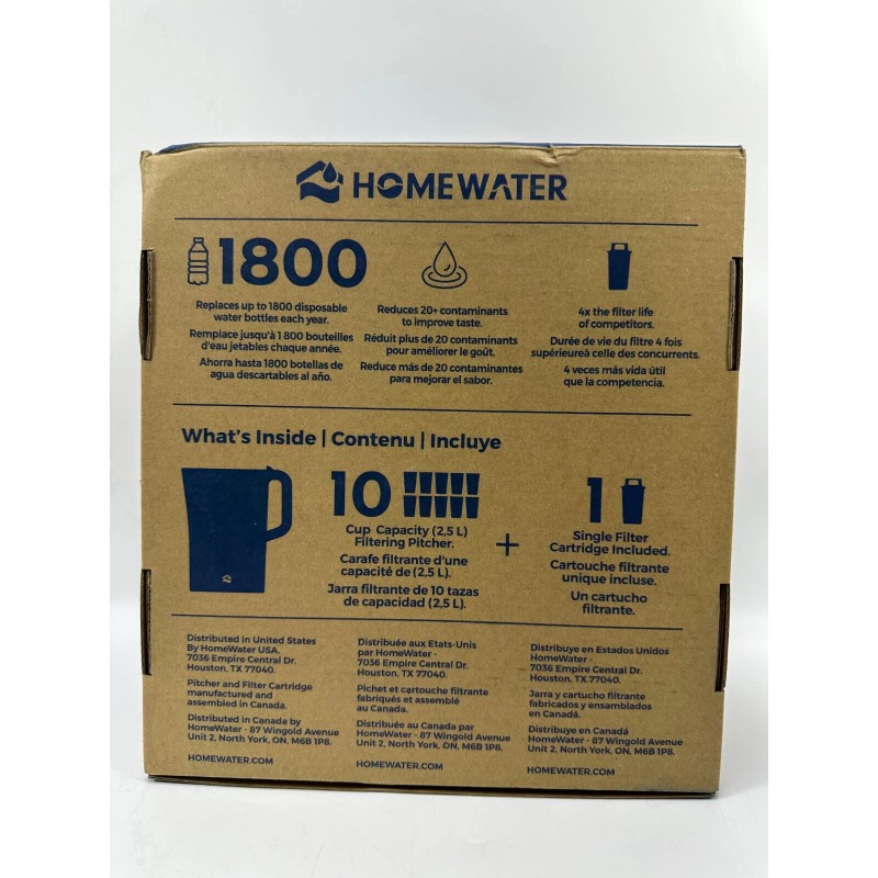 HomeWater 10-CUP Pitcher w/ 1 Filter