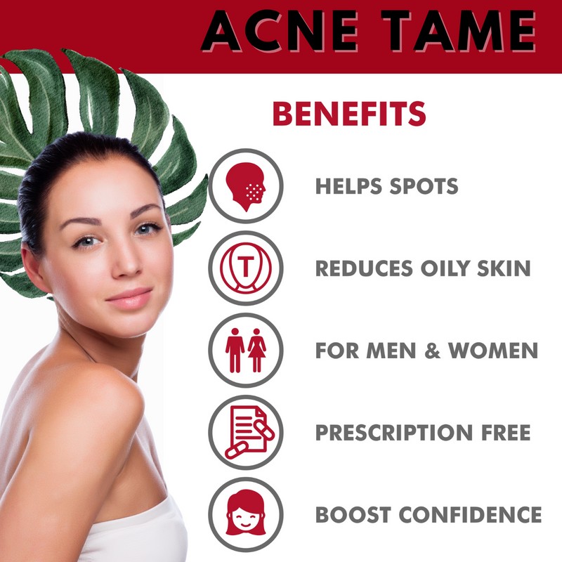 Acnetame Acne Pills Acne Tame- Clear Skin Vitamins, Oily Skin