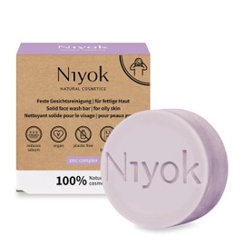 Niyok® Feste Gesichtsreinigung "Zink Komplex" (80g) • Gesichtsseife für fettige Haut • Anti-Unreinheiten & Anti Pickel • Gesichtspflege vegan • Bio Naturkosmetik • Naturseifen plastikfrei