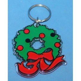 unbranded Vintage Plastic Christmas Wreath Keychain