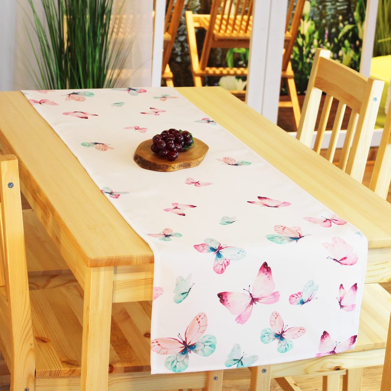 Kamaca Table Runner Butterflies High-Quality Print Motif Eyecatcher in Spring