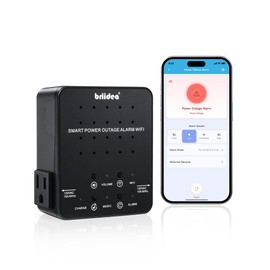 WiFi Power Failure Alarm – Briidea Freezer Power Outage Alarm with Dual Outlets, Real-Time App Notifications & 100dB Loud Alarm, Supports 2.4G/5GHz WiFi for Sump Pumps, Aquariums, Wine Cellars