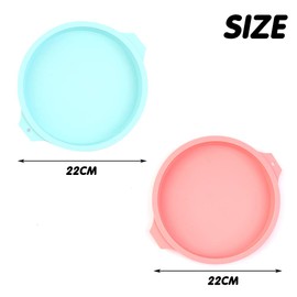 FOROREH 4er Silikon Kuchenform, Runde Backform, 8 Zoll Tortenform, BPA-frei, Antihaft-Pizza Formen für Geburtstagsfeier Hochzeitstag