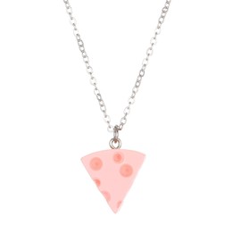 XUN Zhe Sweet Food Cheese Shape Pendant Necklace,Cute Geometric Triangle Cheese Block Clavicle Necklace Jewelry for Women Gifts (Pink)